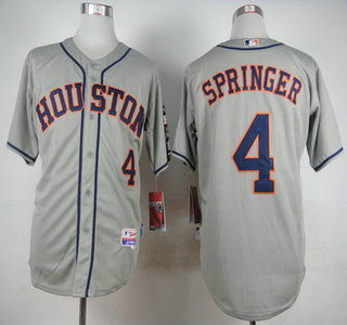 Men's Houston Astros #4 George Springer Gray Jersey