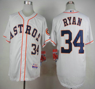 Men's Houston Astros #34 Nolan Ryan White Cool Base Jersey