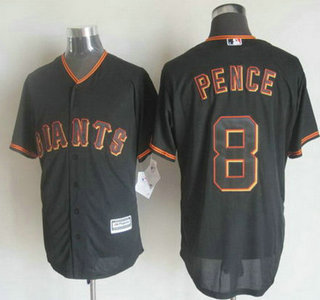 Men's San Francisco Giants #8 Hunter Pence Alternate Black 2015 MLB Cool Base Jersey