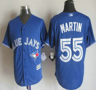 Men's Toronto Blue Jays #55 Russell Martin Alternate Blue 2015 MLB Cool Base Jersey