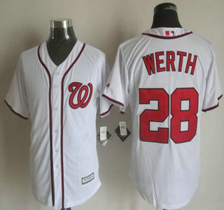 Men's Washington Nationals #28 Jayson Werth Home White 2015 MLB Cool Base Jersey