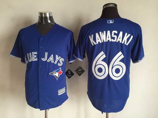 Men's Toronto Blue Jays #66 Munenori Kawasaki Alternate Blue 2015 MLB Cool Base Jersey