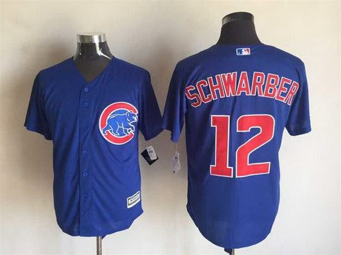 Men's Chicago Cubs #12 Kyle Schwarber Blue Alternate 2015 MLB Cool Base Jersey