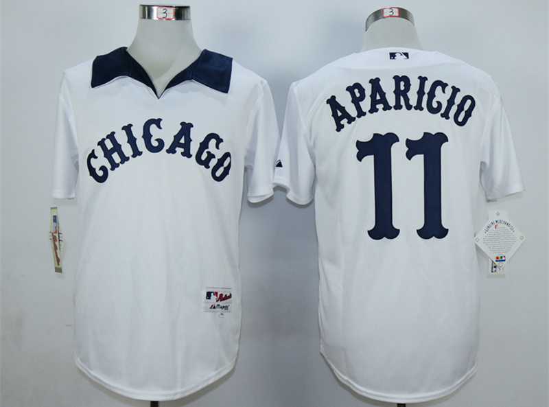 Men's Chicago White Sox #11 Luis Aparicio White 1976 Turn Back The Clock Jersey