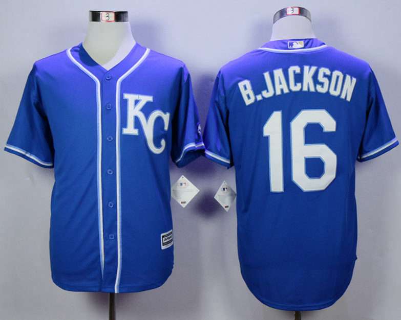 Men's Kansas City Royals #16 B.Jackson Blue New Cool Base Jersey