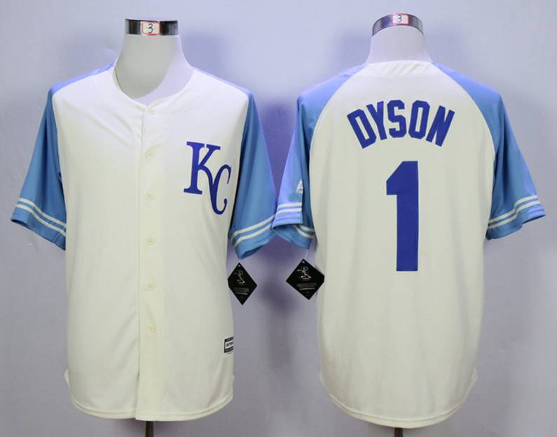 Men's Kansas City Royals #Jarrod Dyson Cream New Cool Base Jersey