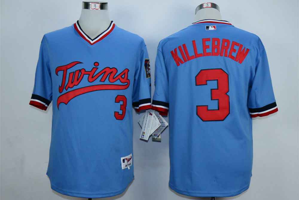 Men's Minnesota Twins #3 Harmon Killebrew Blue Cooperstown Jersey