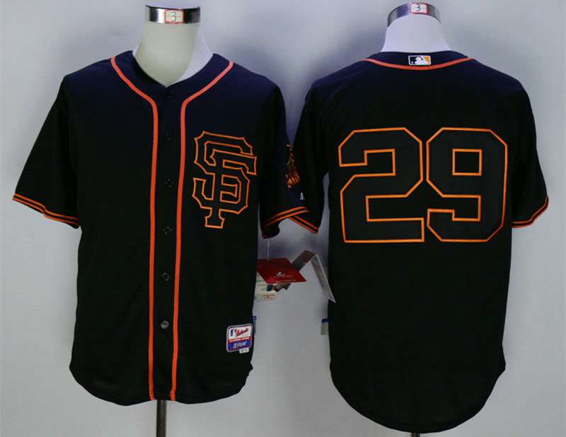 Men's San Francisco Giants #29 Hector Sanchez Black Cool Base Jersey