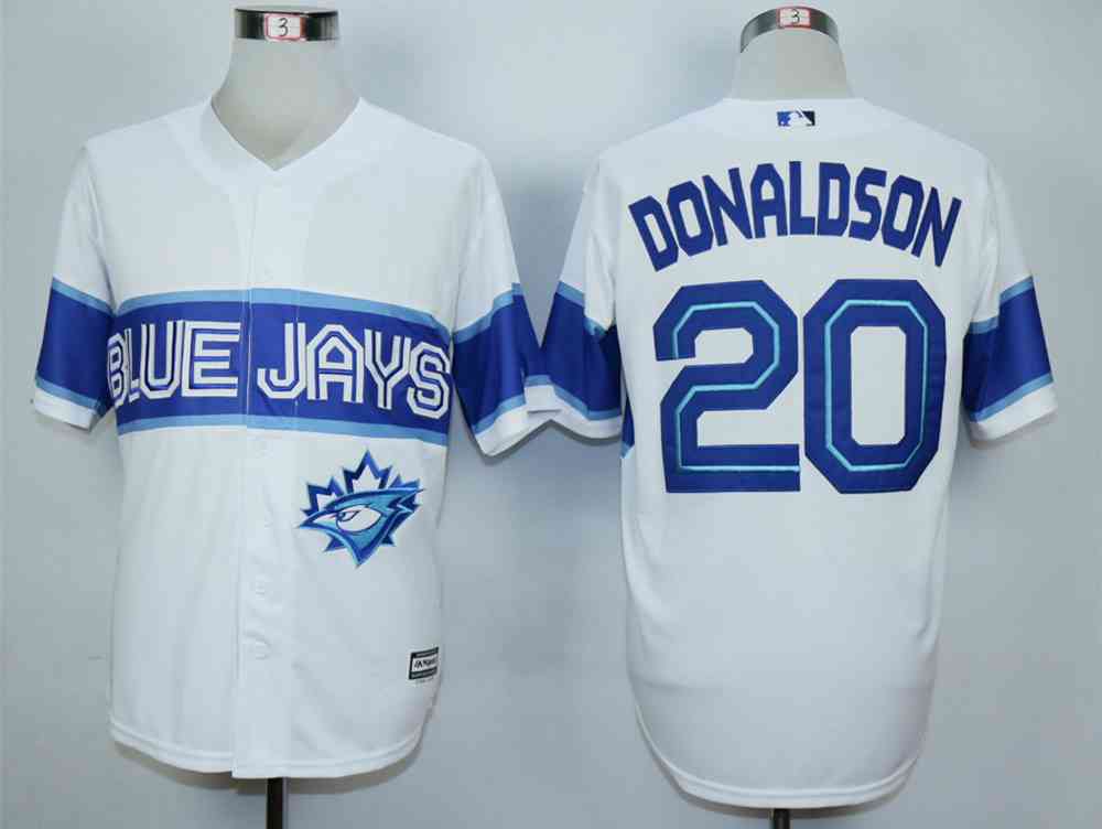 Men's Toronto Blue Jays #20 Josh Donaldson White New Cool Base Jersey