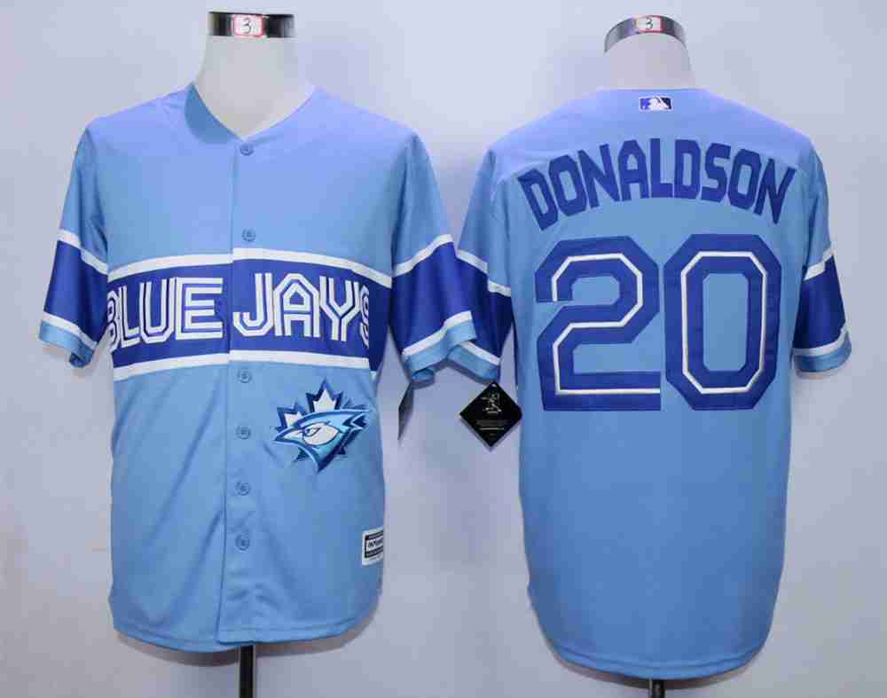 Men's Toronto Blue Jays #20 Josh Donaldson Light Blue New Cool Base Jersey