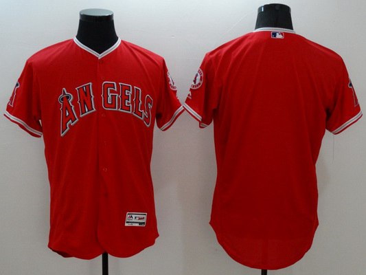 Men's LA Angels Of Anaheim Blank Red Flexbase 2016 MLB Player Jersey