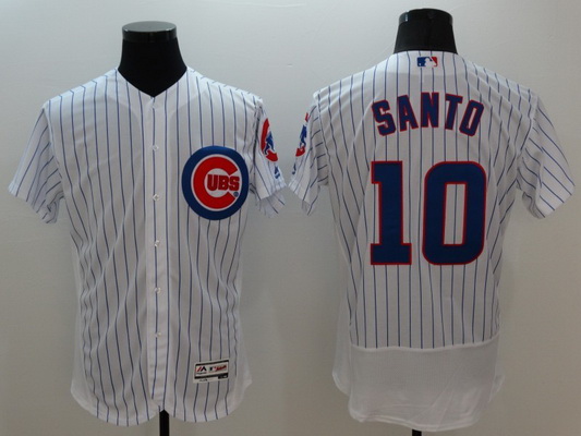 Men's Chicago Cubs #10 Ron Santo White Flexbase 2016 MLB Player Jersey