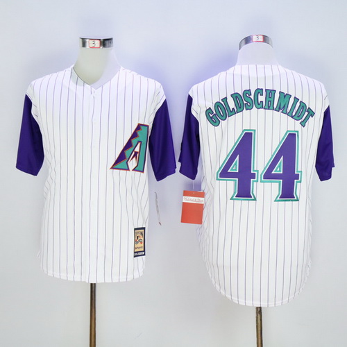 Men's Arizona Diamondbacks #44 Paul Goldschmidt White Majestic Cooperstown Collection Throwback Jersey