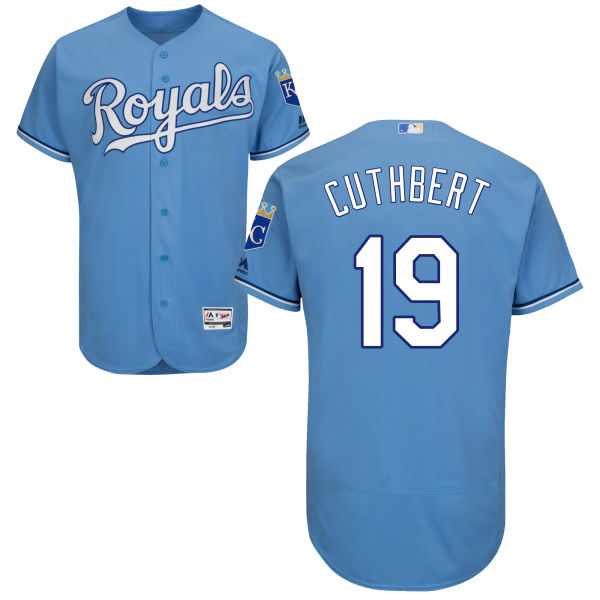 Men's Kansas City Royals #19 Cheslor Cuthbert Majestic Light Blue 2016 Flexbase Authentic Collection Jersey