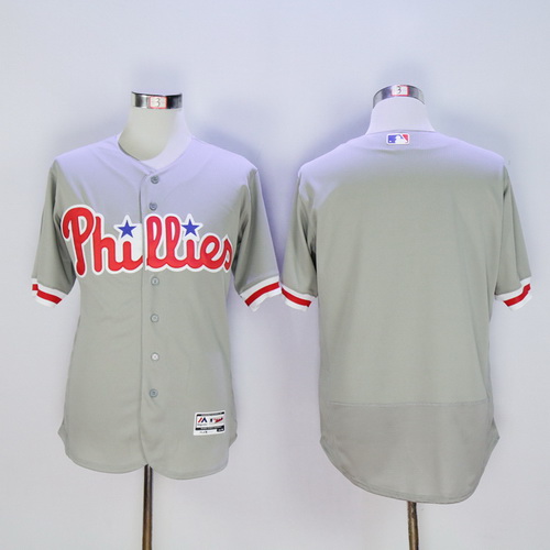 Men's Philadelphia Phillies Blank Gray Road 2016 Flexbase Majestic Baseball Jersey