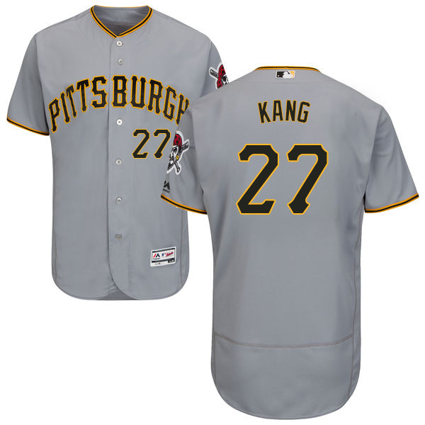 Men's Pittsburgh Pirates #27 Jung-ho Kang Gray Road 2016 Flexbase Majestic Baseball Jersey