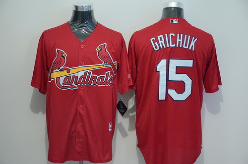 Men's St. Louis Cardinals #15 Randal Grichuk Retired Red 2015 MLB Cool Base Jersey