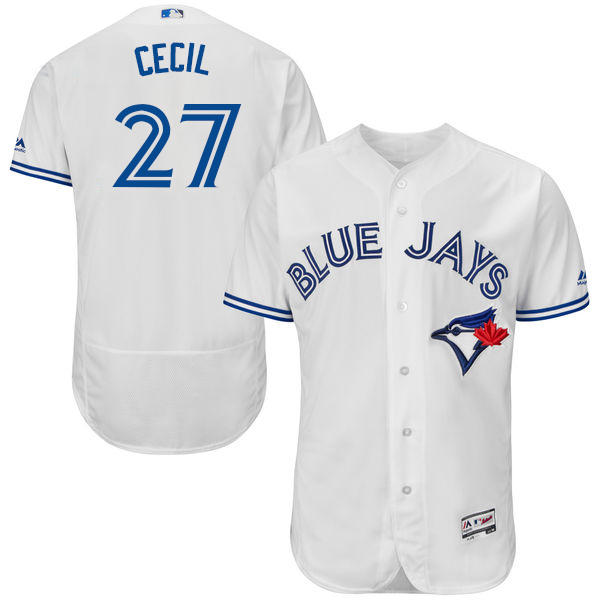 Men's Toronto Blue Jays #27 Brett Cecil White Home 2016 Flexbase Majestic Baseball Jersey