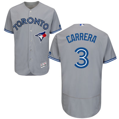 Men's Toronto Blue Jays #3 Ezequiel Carrera Gray Road 2016 Flexbase Majestic Baseball Jersey