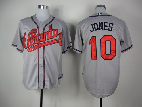 Atlanta Braves #10 Chipper Jones Gray Jersey