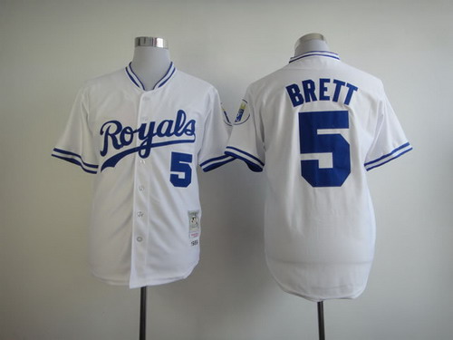 Kansas City Royals #5 George Brett 1989 White Throwback Jersey