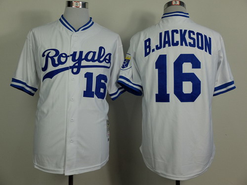 Kansas City Royals #16 Bo Jackson 1980 White Throwback Jersey