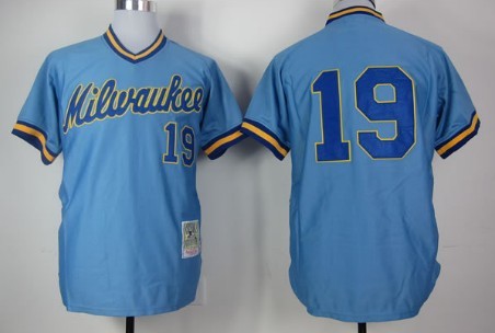 Milwaukee Brewers #19 Robin Yount 1982 Light Blue Throwback Jersey