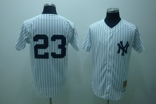 New York Yankees #23 Don Mattingly 1995 White Throwback Jersey