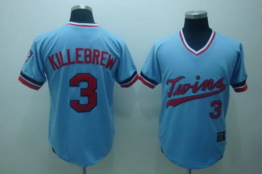 Minnesota Twins #3 Harmon Killebrew Light Blue Throwback Jersey