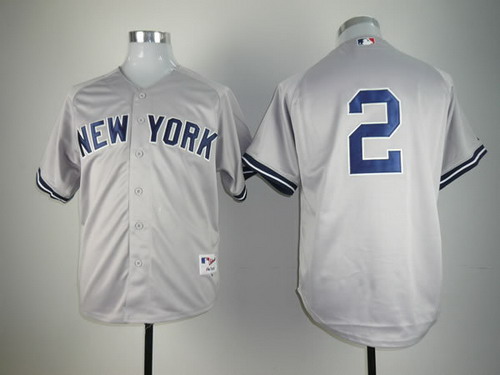 New York Yankees #2 Derek Jeter Gray Jersey