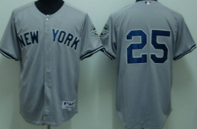 New York Yankees #25 Mark Teixeira Gray Jersey