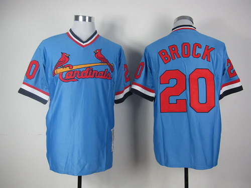 St. Louis Cardinals #20 Lou Brock 1979 Light Blue Throwback Jersey