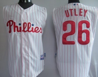 Philadelphia Phillies #26 Chase Utley White Sleeveless Jersey