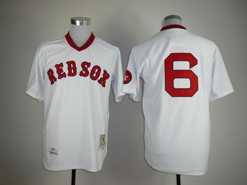 Boston Red Sox #6 Rico Petrocelli 1975 White Throwback Jersey