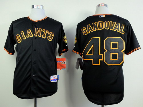 San Francisco Giants #48 Pablo Sandoval Black Jersey