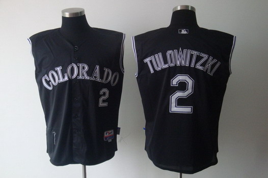 Colorado Rockies #2 Troy Tulowitzki Black Sleeveless Jersey