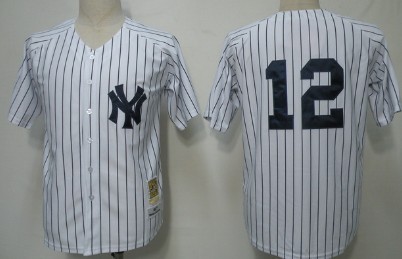 New York Yankees #12 Wade Boggs 1996 White Throwback Jersey