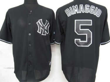 New York Yankees #5 Joe DiMaggio Black Fashion Jersey