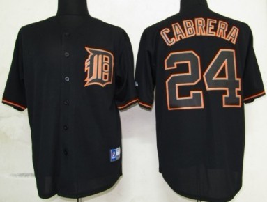 Detroit Tigers #24 Miguel Cabrera Black Fashion Jersey