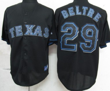 Texas Rangers #29 Adrian Beltre Black Fashion Jersey