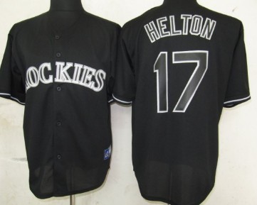 Colorado Rockies #17 Todd Helton Black Fashion Jersey