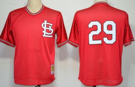 St. Louis Cardinals #29 Vince Coleman 1985 Mesh BP Red Throwback Jersey