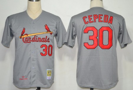 St. Louis Cardinals #30 Orlando Cepeda 1967 Gray Wool Throwback Jersey