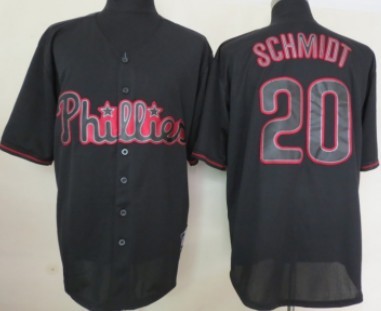 Philadelphia Phillies #20 Mike Schmidt Black Fashion Jersey