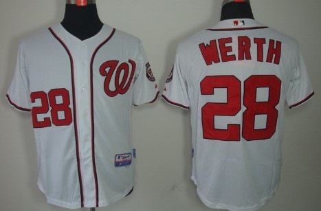 Washington Nationals #28 Jayson Werth White Jersey