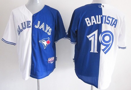 Toronto Blue Jays #19 Jose Bautista White/Blue Two Tone Jersey