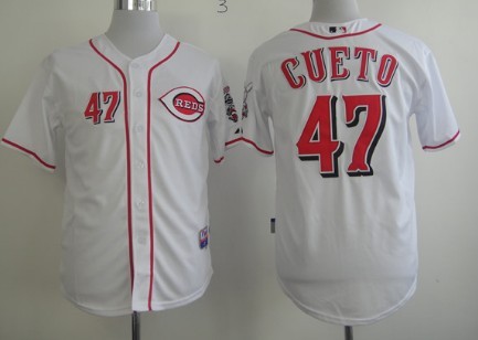 Cincinnati Reds #47 Johnny Cueto White Jersey