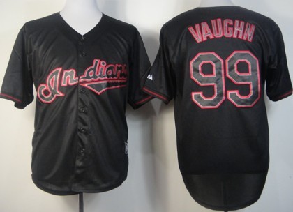 Cleveland Indians #99 Rick Vaughn Black Fashion Jersey