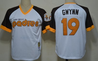 San Diego Padres #19 Tony Gwynn 1978 White Throwback Jersey