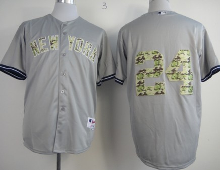 New York Yankees #24 Chris Young Gray With Camo Jersey